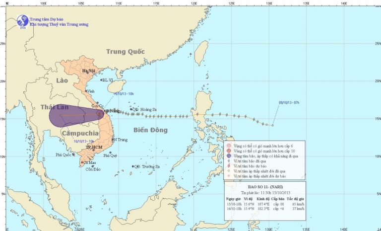 TIN BÃO TRÊN ĐẤT LIỀN (CƠN BÃO SỐ 11)