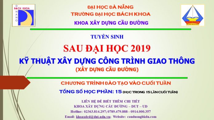 Thông báo tuyển sinh cao học 2019 - Ngành Kỹ thuật xây dựng CTGT