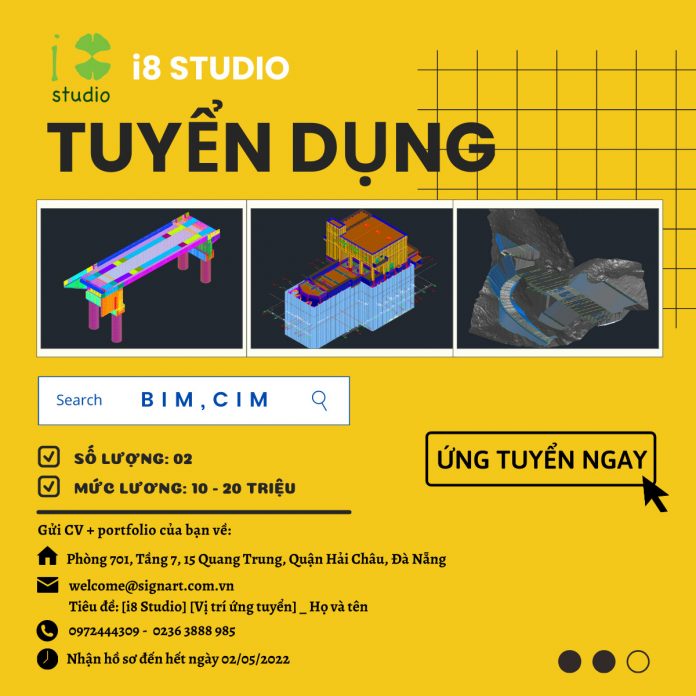 I8 studio tuyển dụng vị trí BIM, CIM 2022