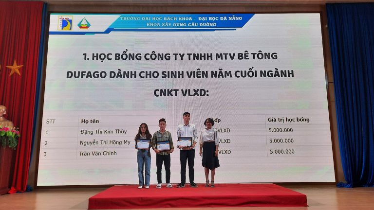 Thông báo Học bổng Bê tông Dufago cho sinh viên năm cuối ngành Công nghệ kỹ thuật Vật liệu xây dựng